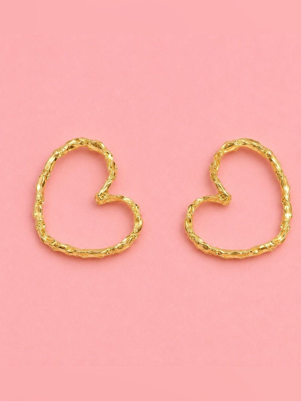 Gold Heart Hoop Earrings